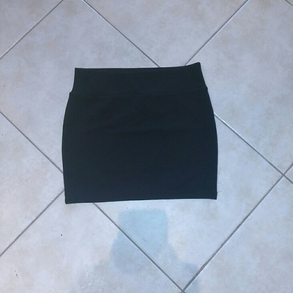 A black mini skirt